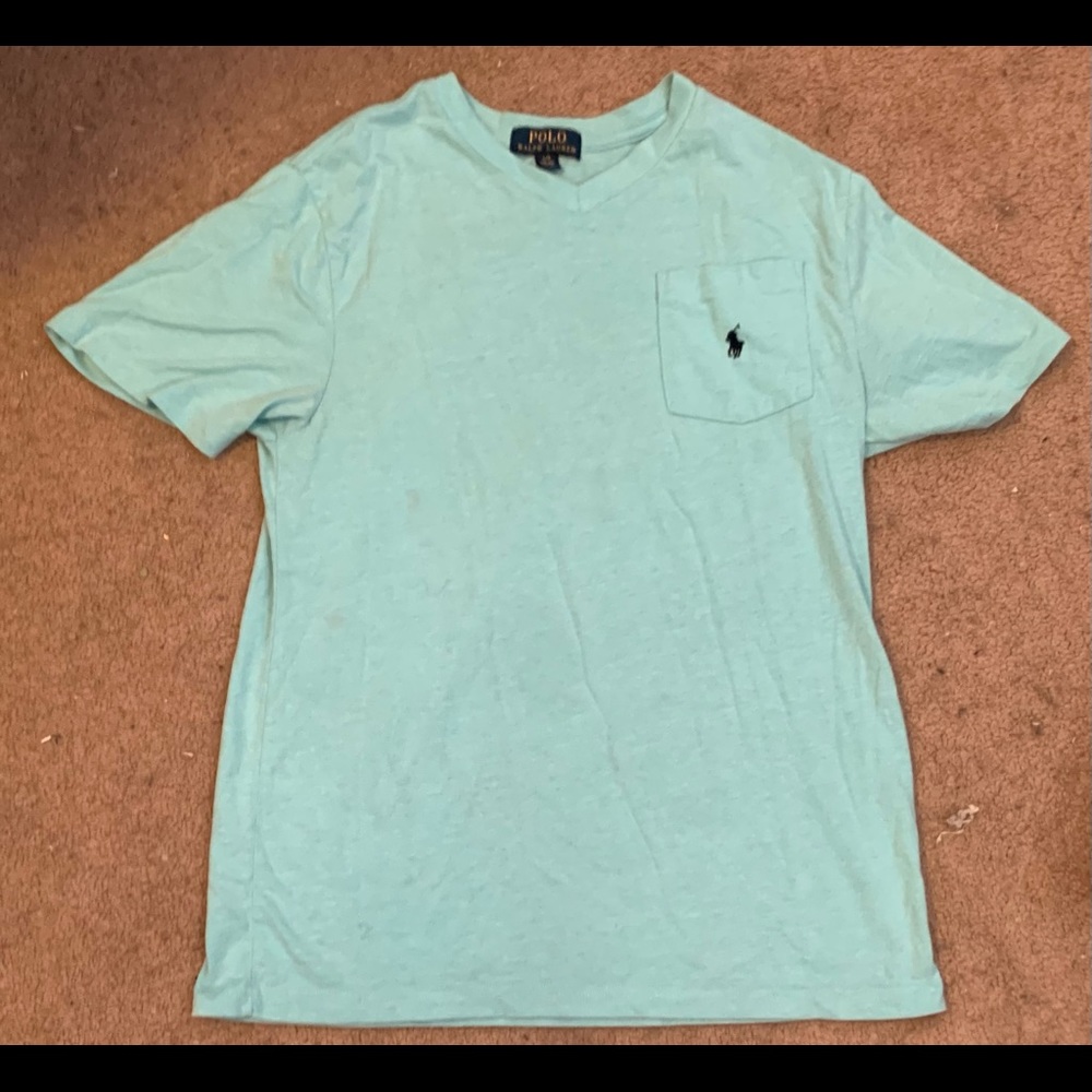 Cyan colored Ralph Lauren polo T-shirt
